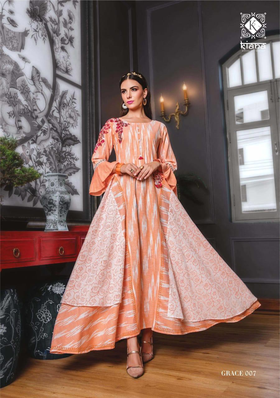 Grace Vol-1 Kiana Cotton Ekkat Printed Anarkali Kurti Grace Vol-1 Kiana Cotton Ekkat Printed Anarkali Kurti